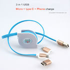 2.4G شارژر سریع میکرو USB کابل 3 در 1 برای آیفون آندروید سازمان دیده بان