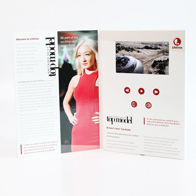 Folder Greeting Card LCD Video Brochure Business Gift With Touch Buttons