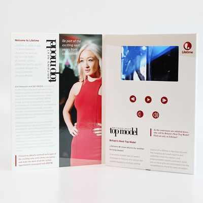 Folder Greeting Card LCD Video Brochure Business Gift With Touch Buttons
