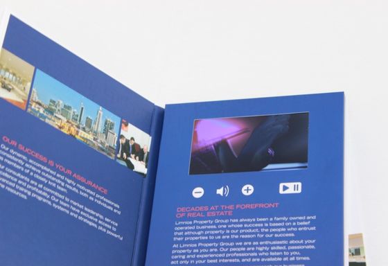4 GB CMYK printing lcd video card , lcd video brochures for fair display
