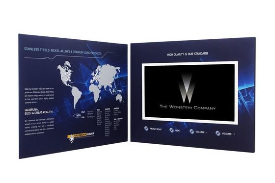 5 &quot;TFT صفحه نمایش فیلم ویدئویی، کارت بروشور ویدئو با باتری قابل شارژ
